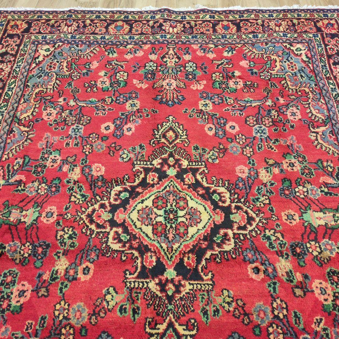 ペルシャ絨毯 298x210 手織り 美術品 草木染 ハマダン産クリーニング済み