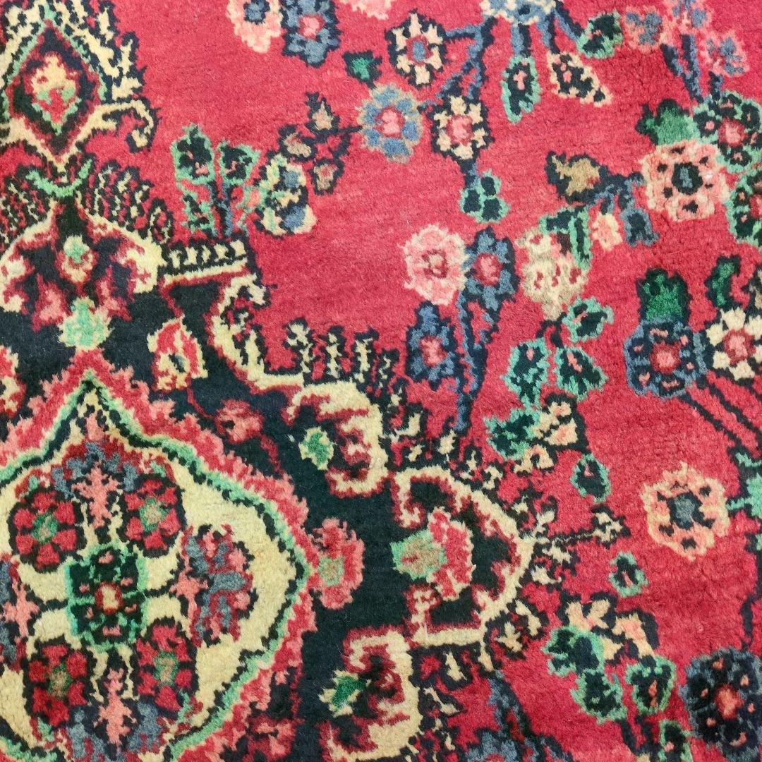 ペルシャ絨毯 298x210 手織り 美術品 草木染 ハマダン産クリーニング済み