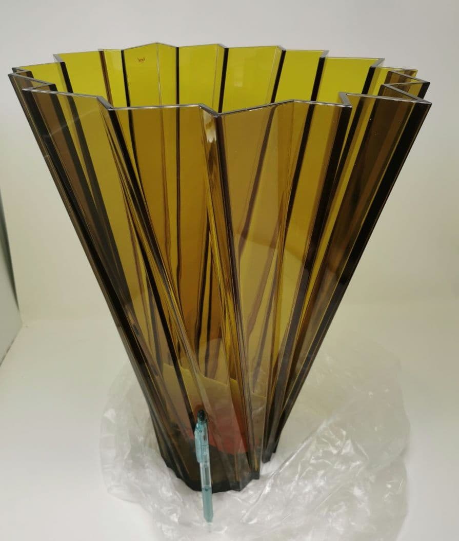 未使用 Kartell 花瓶 44cm 大型 イエロー系 フラワーベース