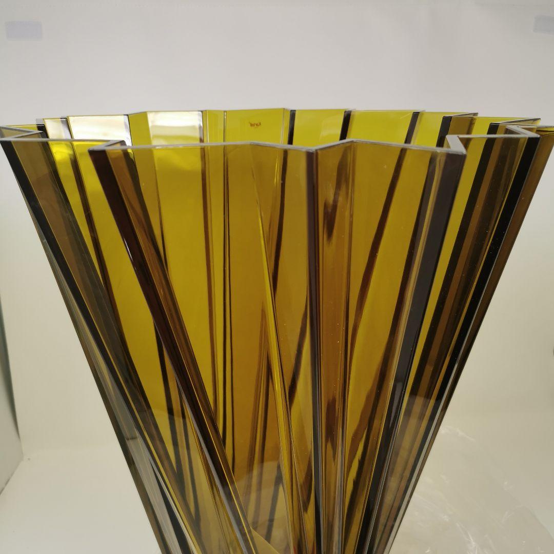 未使用 Kartell 花瓶 44cm 大型 イエロー系 フラワーベース
