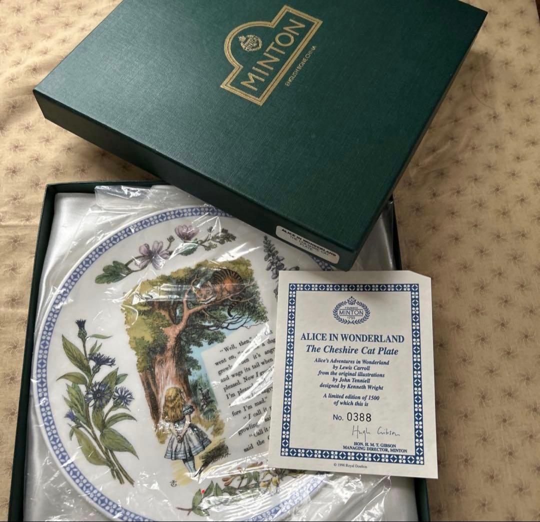 希少　Minton 限定　アリスの冒険 チェシャ猫皿　箱入り