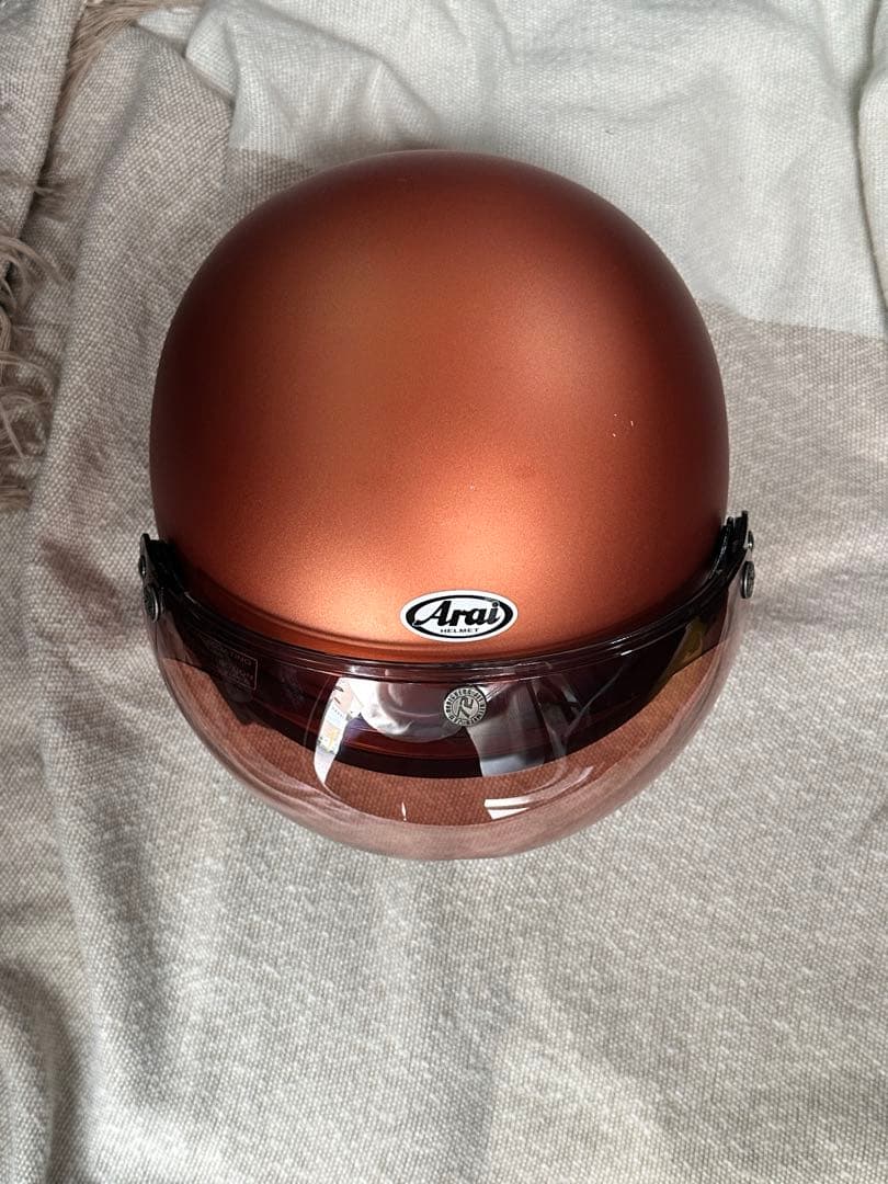 アライ　ヘルメット　クラシックmod ダスクオレンジ シールド付61-62cm