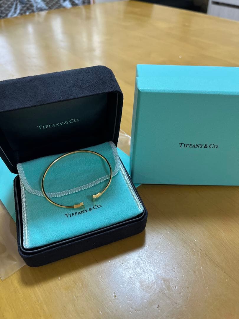【美品】Tiffany & Co. ティファニー Tナローワイヤー ブレスレット