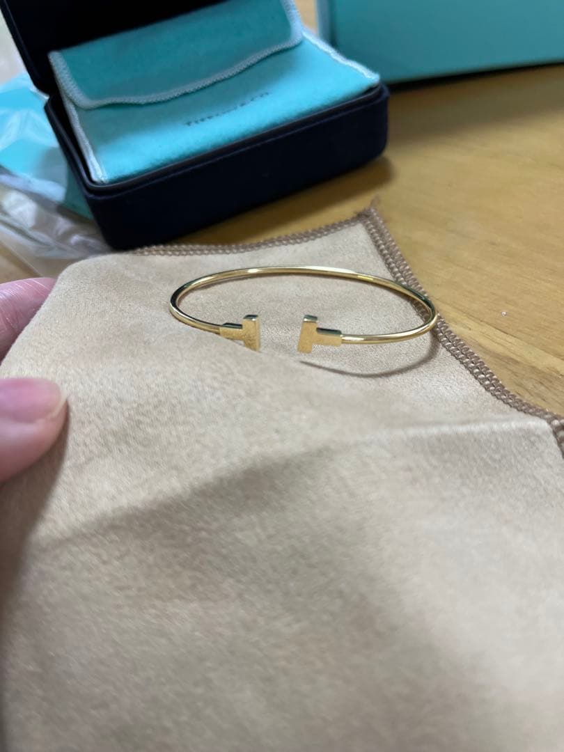 【美品】Tiffany & Co. ティファニー Tナローワイヤー ブレスレット