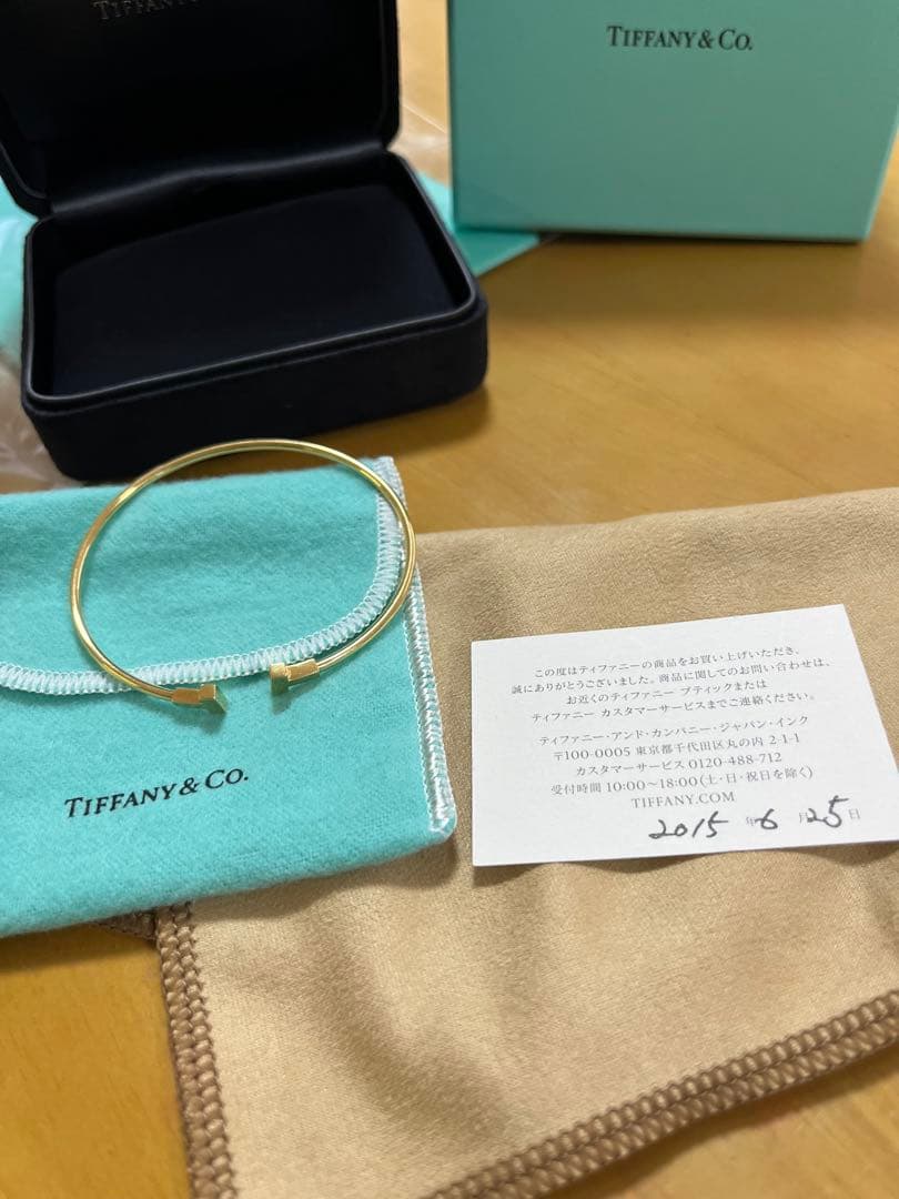 【美品】Tiffany & Co. ティファニー Tナローワイヤー ブレスレット