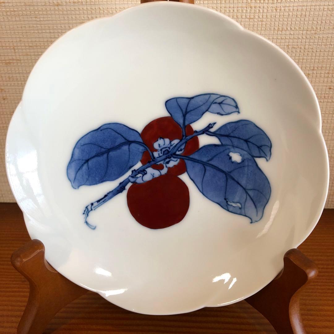 有田焼　十三代柿右衛門 染錦柿絵 銘々皿