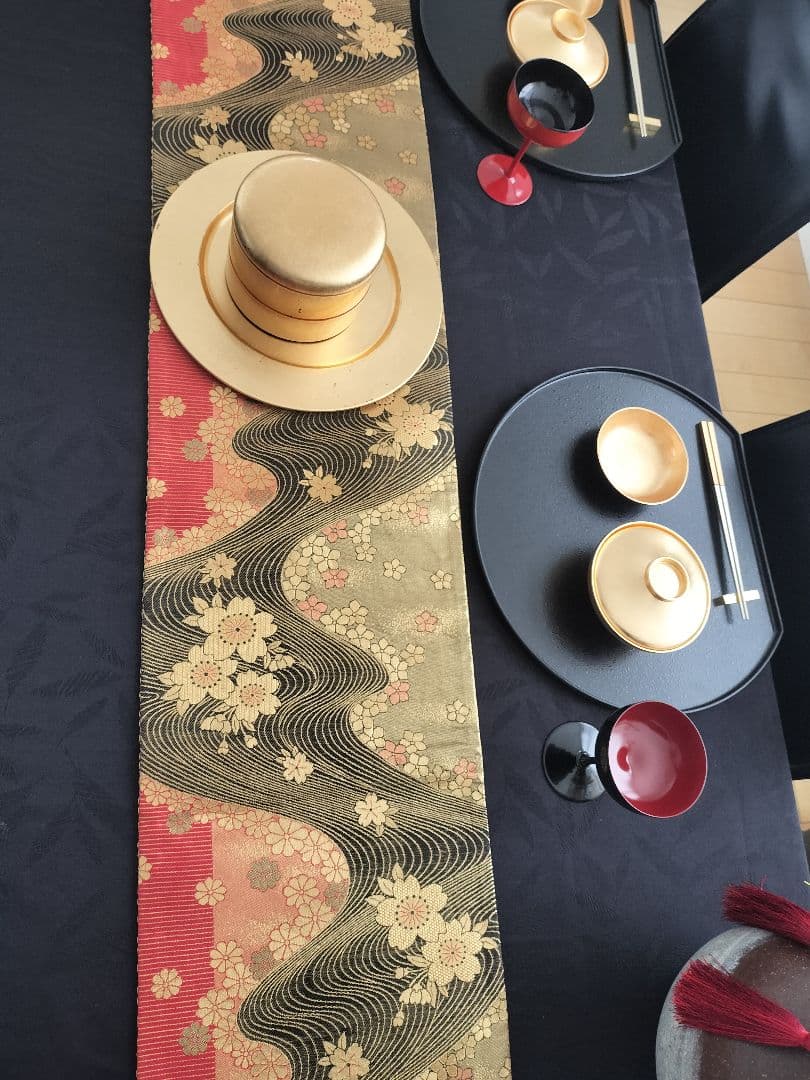 A903★高級‼️全通‼️ひな祭り‼️テーブルランナー2m11cm　リバーシブル