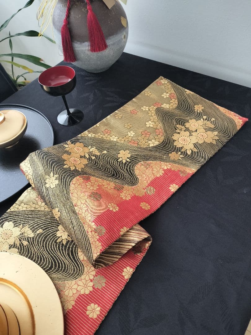 A903★高級‼️全通‼️ひな祭り‼️テーブルランナー2m11cm　リバーシブル