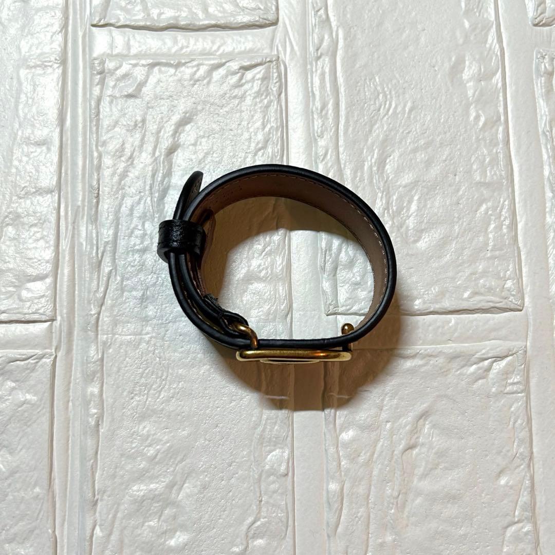 GUCCI ブラック レザー ブレスレット GG グッチ