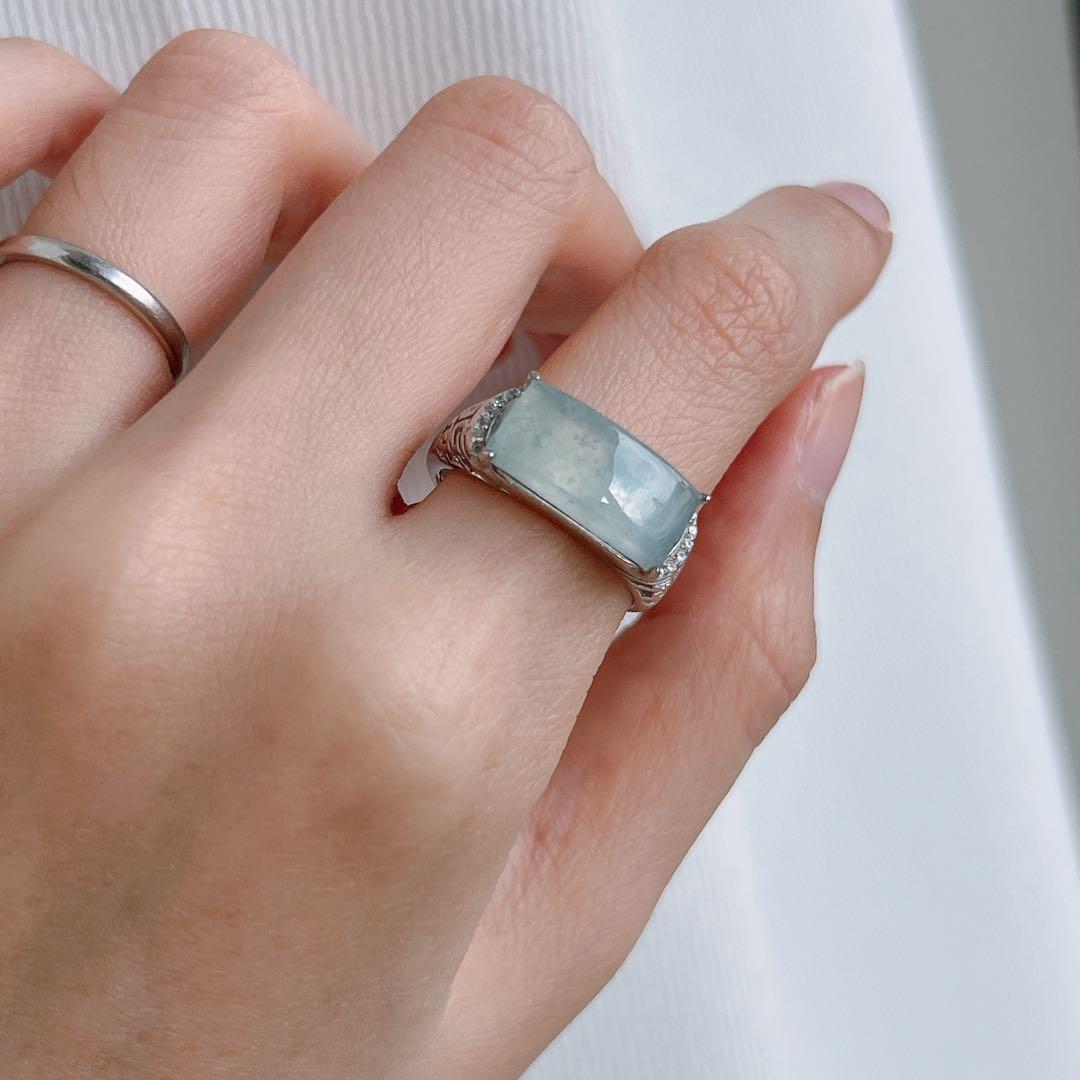 ミャンマー産天然本翡翠 リング シルバー925