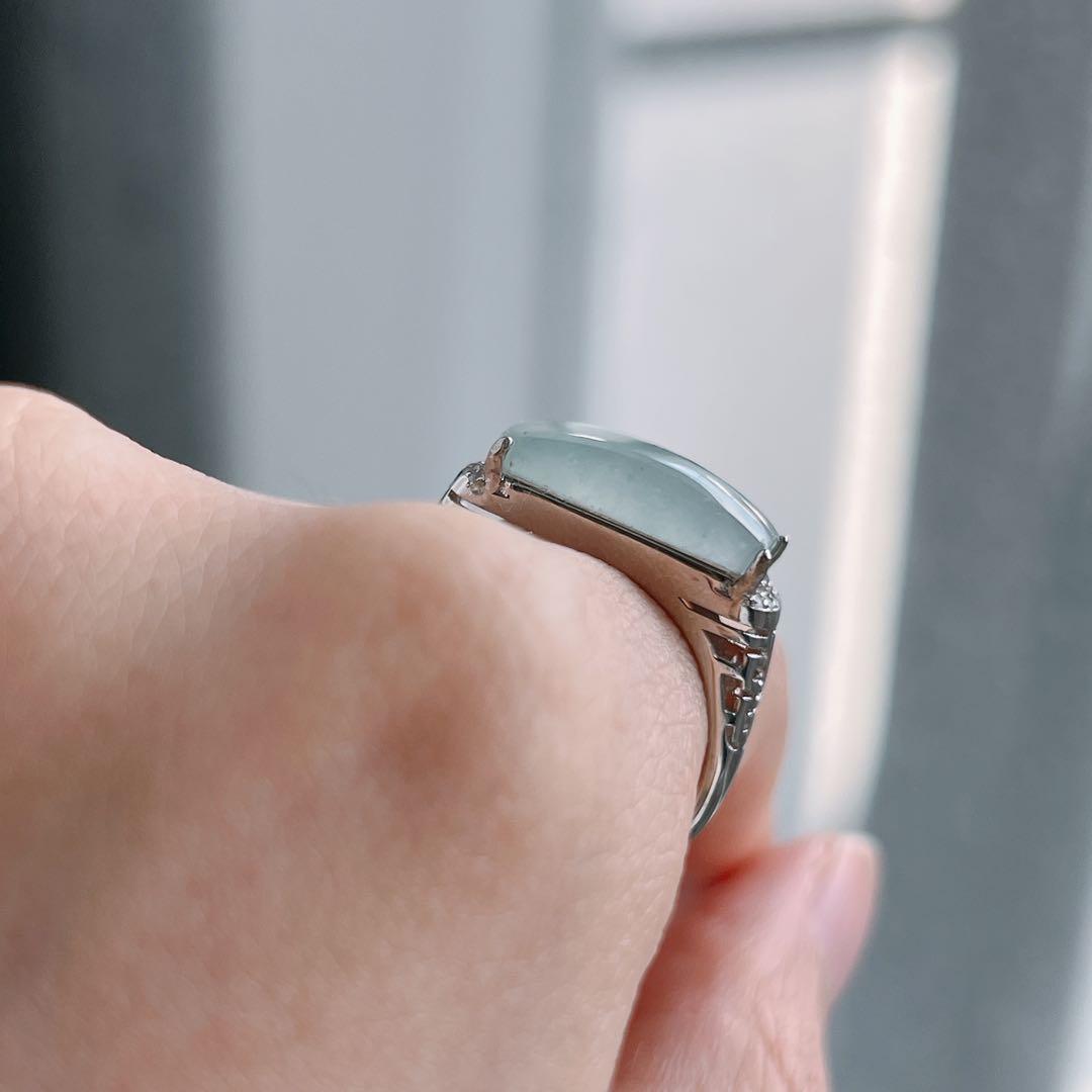 ミャンマー産天然本翡翠 リング シルバー925