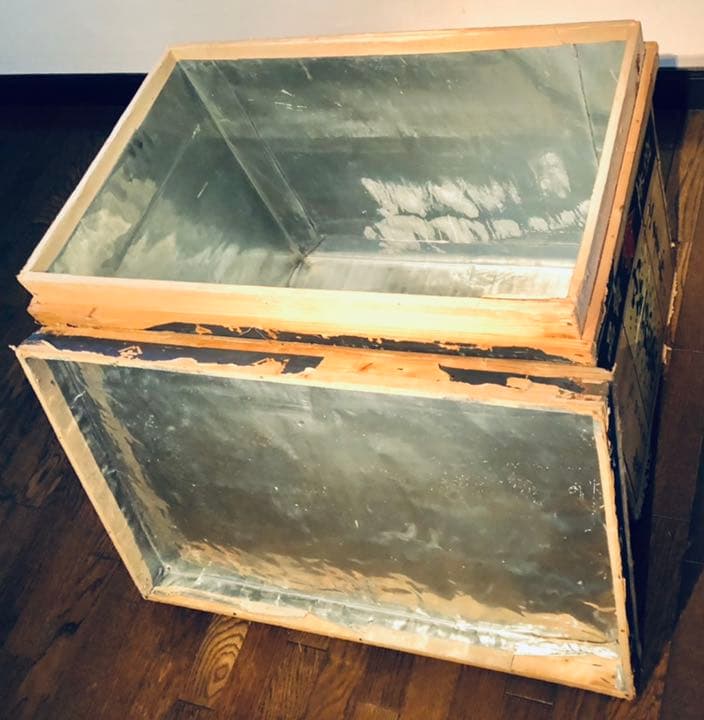 茶箱 昭和 レトロ アンティーク 古道具 ビンテージ 収納 ディスプレイ 送料込