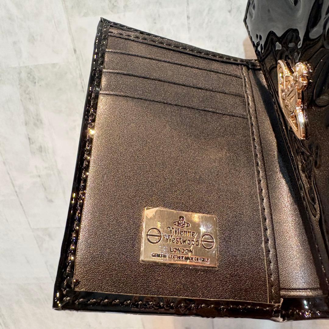 Vivienne Westwood 3つ折り財布 / エナメルブラック