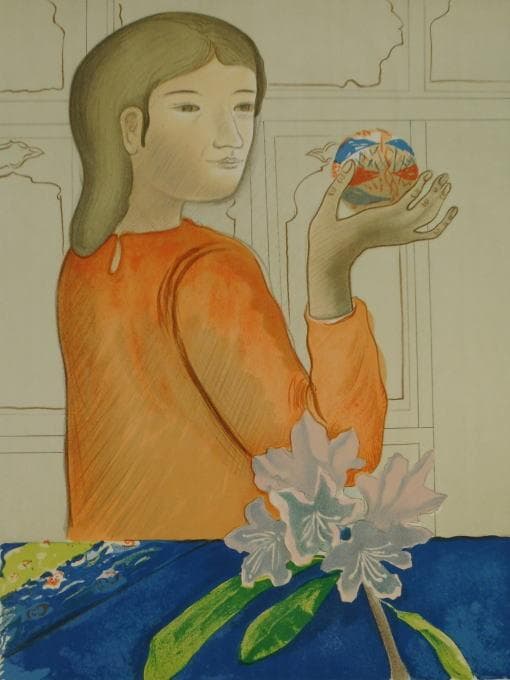 石楠花 大津英敏 リトグラフ