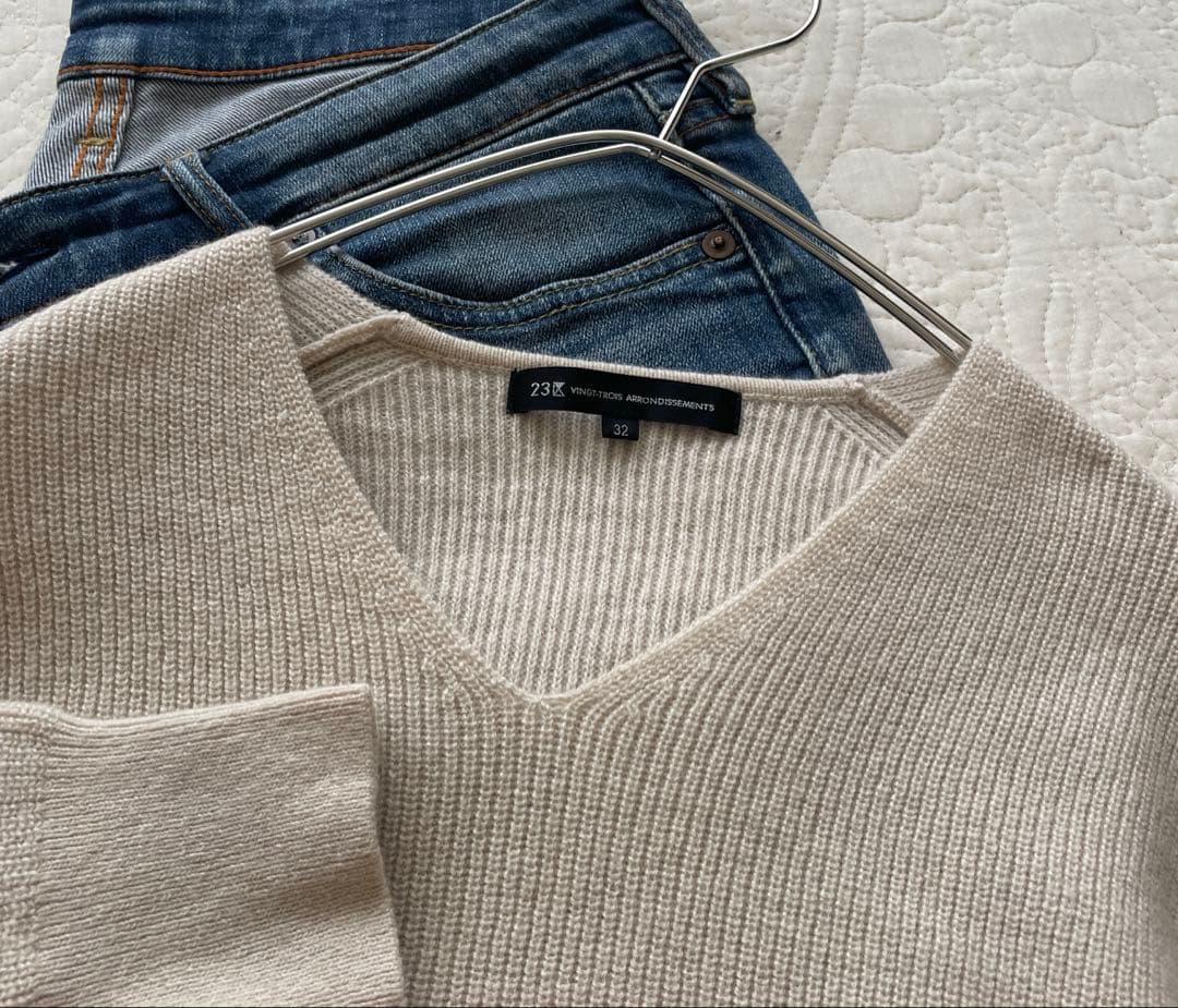 未使用　オンワード樫山　23区　洗えるウールカシミヤ　シンプル上質ニット