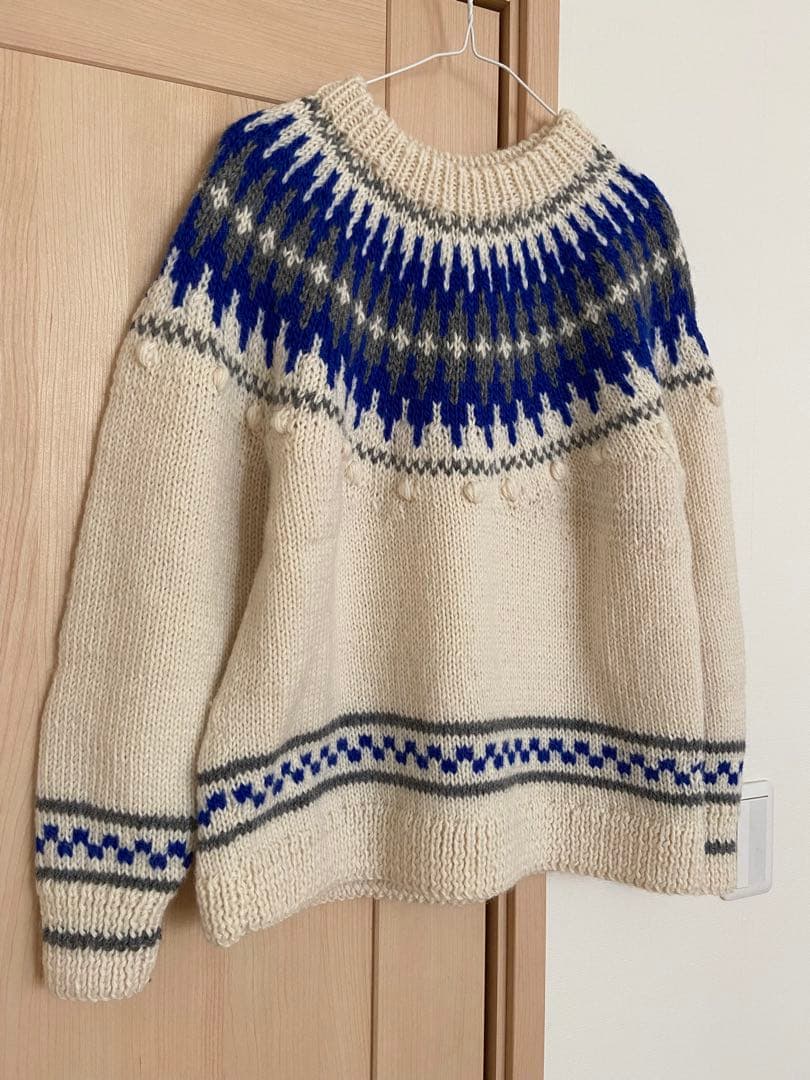 PAR ICI ネパール手編み 求心ジャカードポップコーンプルオーバー