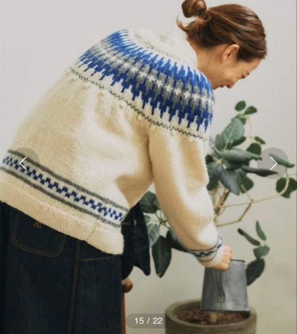 PAR ICI ネパール手編み 求心ジャカードポップコーンプルオーバー