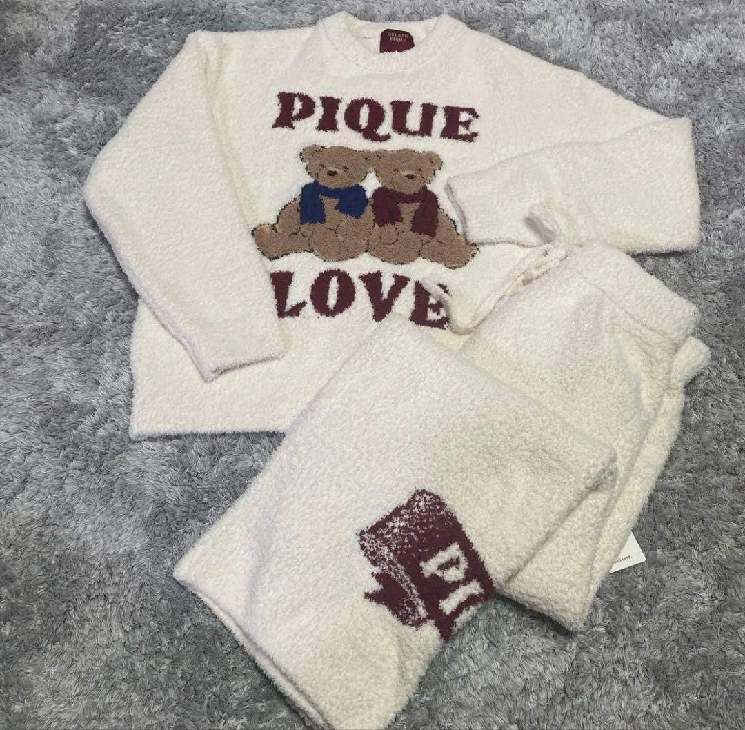 ジェラートピケ　ホリデー　くま　セットアップ