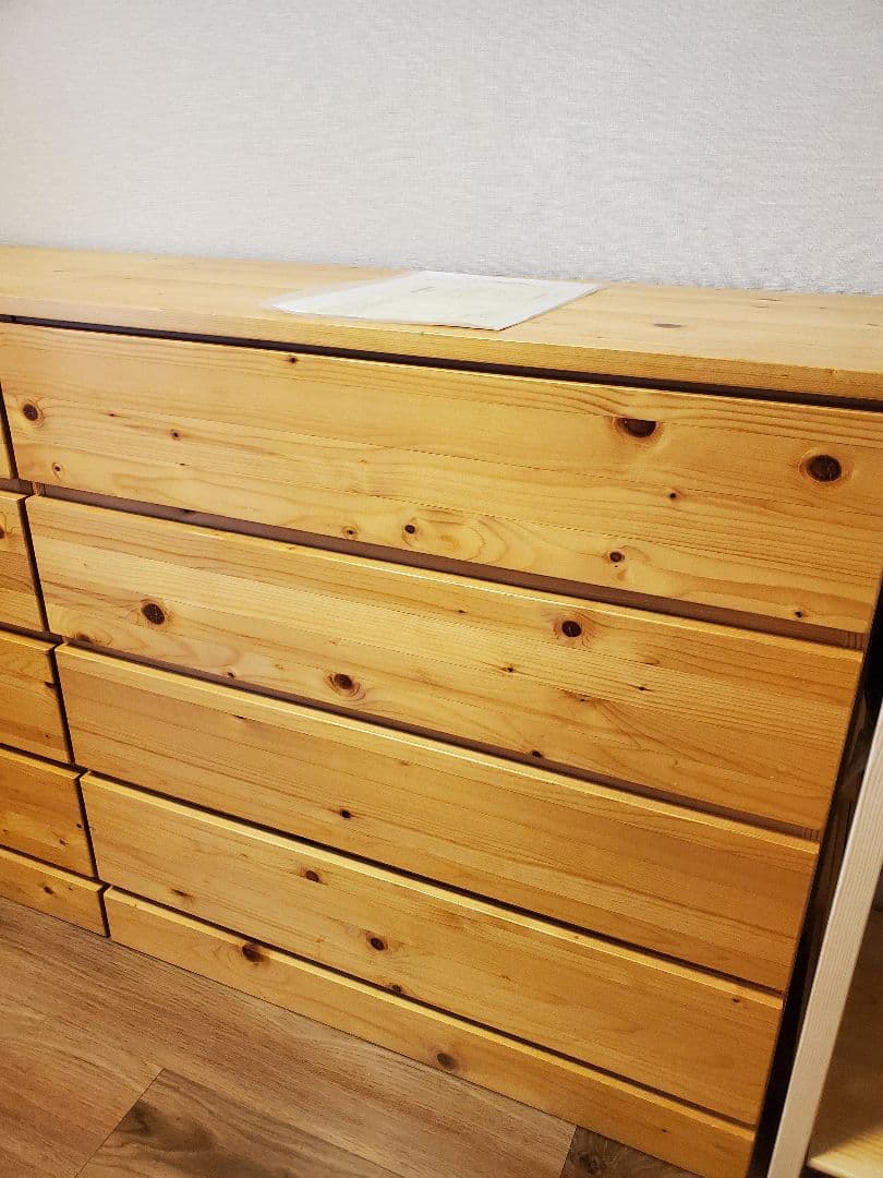 無印良品　パイン材　チェスト　4段ワイド　廃盤品　ひとつ　①