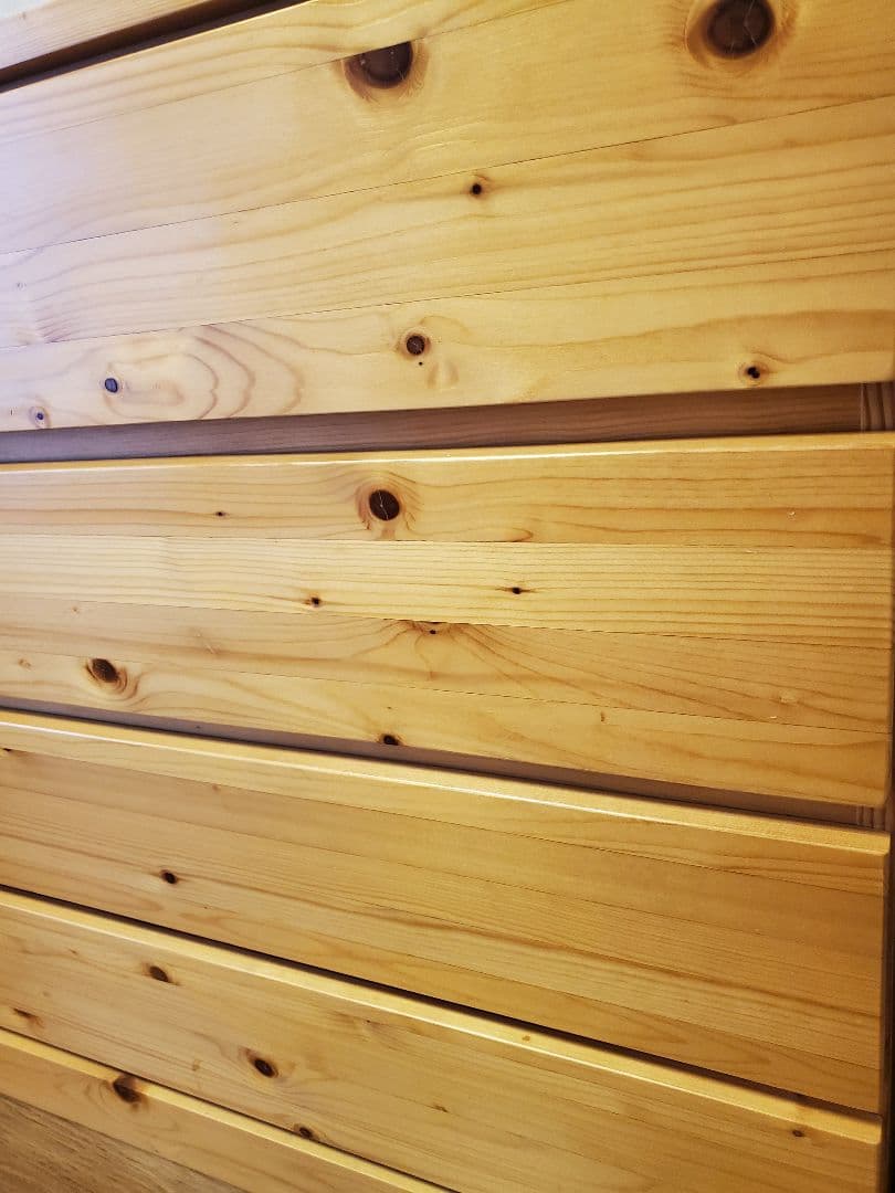 無印良品　パイン材　チェスト　4段ワイド　廃盤品　ひとつ　①