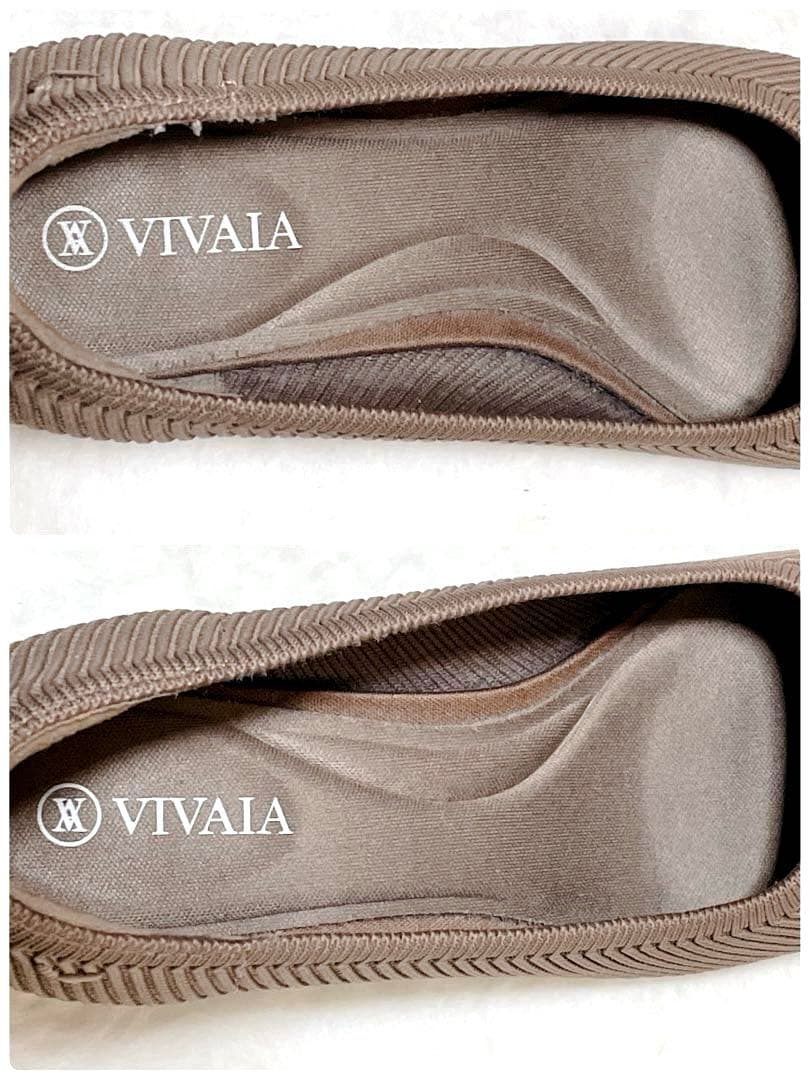 【美品】VIVAIA ビバイア　パンプス　スクエアトゥ ブラウン