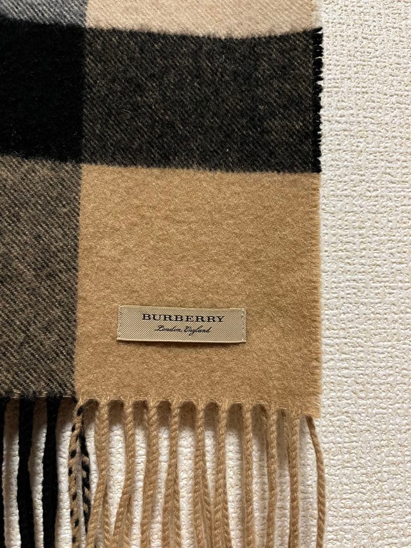 BURBERRY　バーバリー　マフラー　カシミア100％　大判マフラー　キャメル