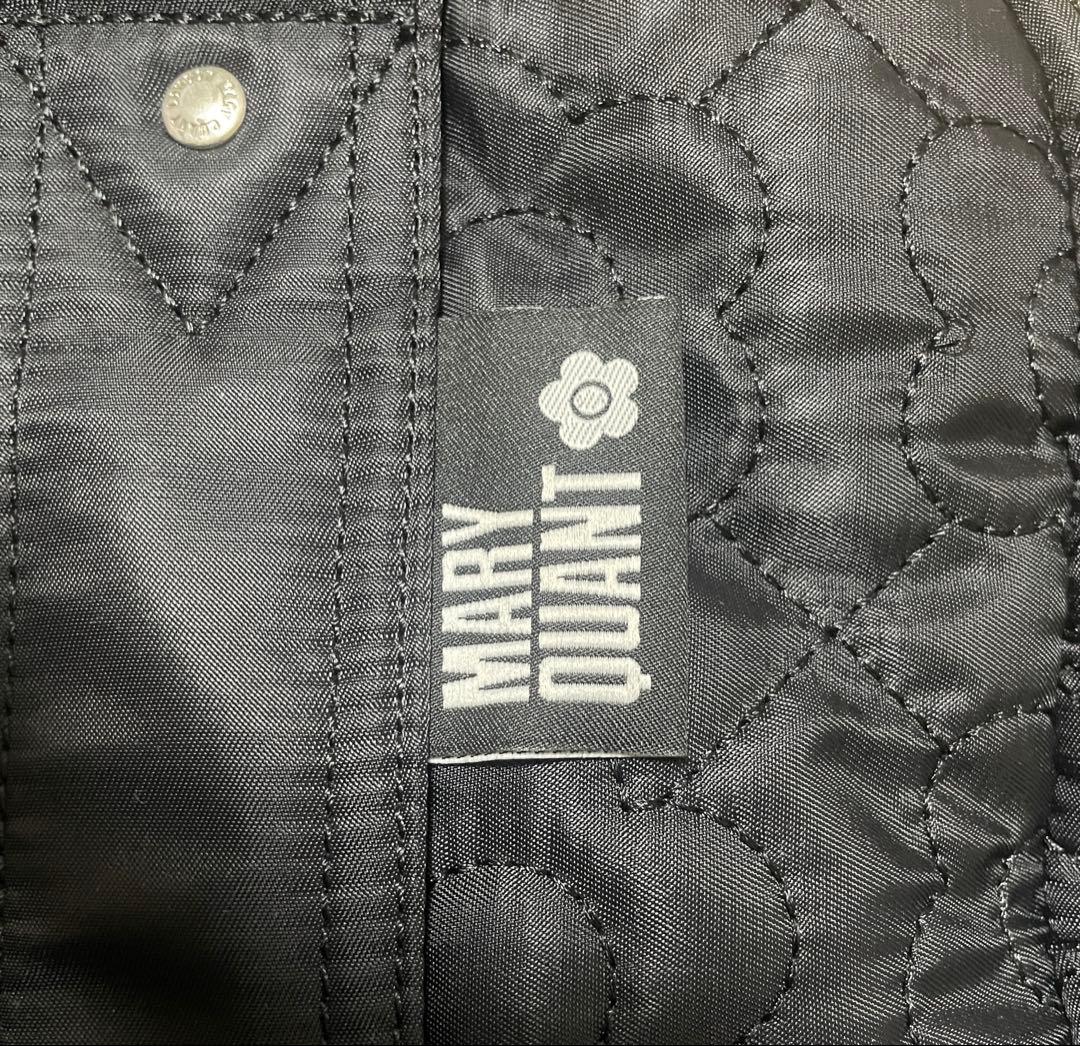 MARY QUANT マリークワント デイジーキルトボストンショルダーバッグ 黒