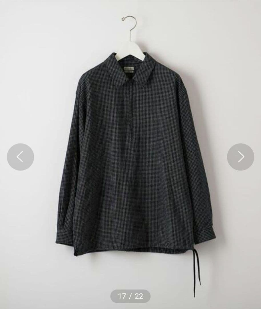 美品★スティーブンアラン　グラフチェック　ジッププルオーバーシャツ　2.2万　M