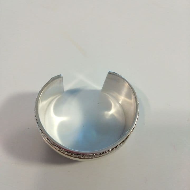 あき太郎#3 シルバー 編み込みオープンバングル 925 刻印あり