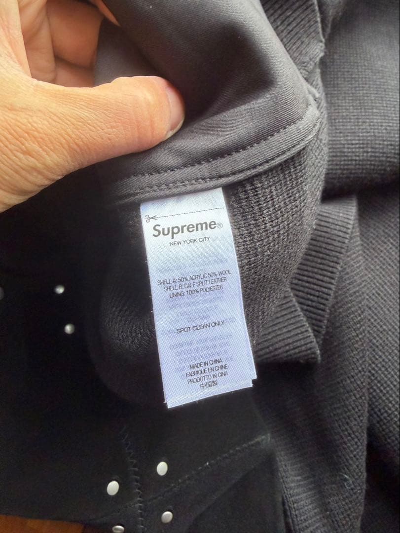 トップス Supreme Studded Suede Zip Up Cardigan XL