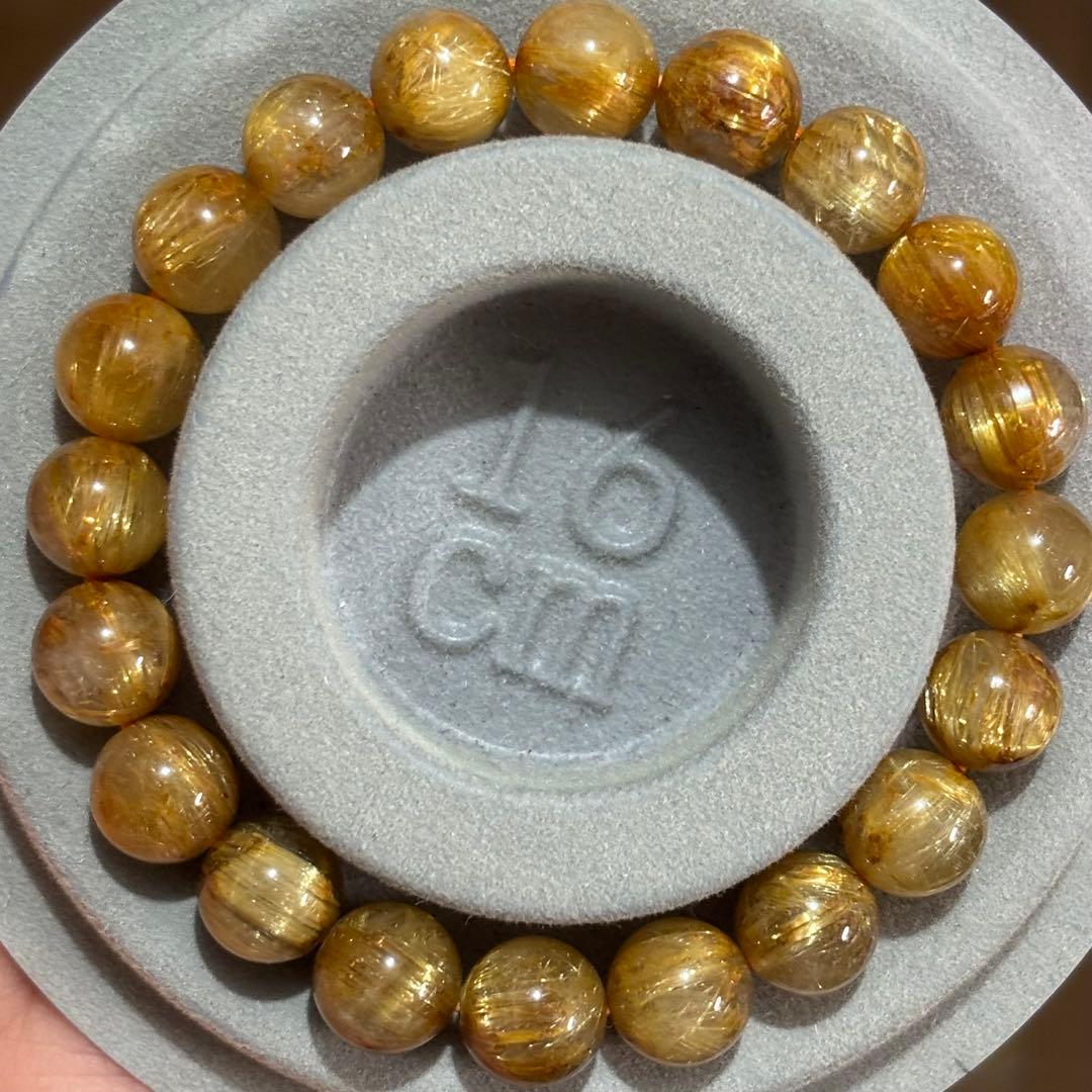 満鉱物天然タイチンゴールドルチルクォーツブレスレット天然石パワーストーン