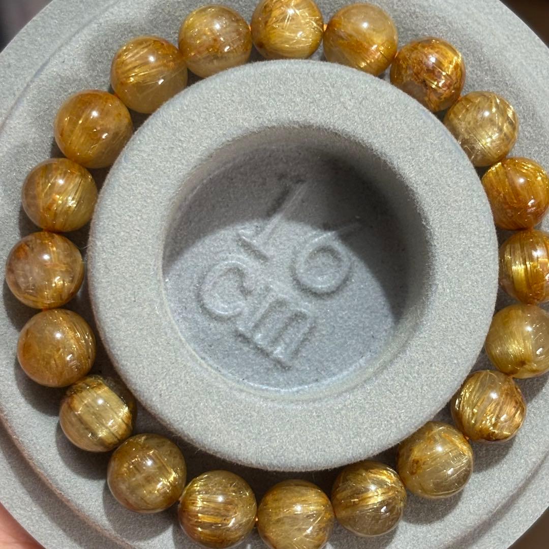 満鉱物天然タイチンゴールドルチルクォーツブレスレット天然石パワーストーン