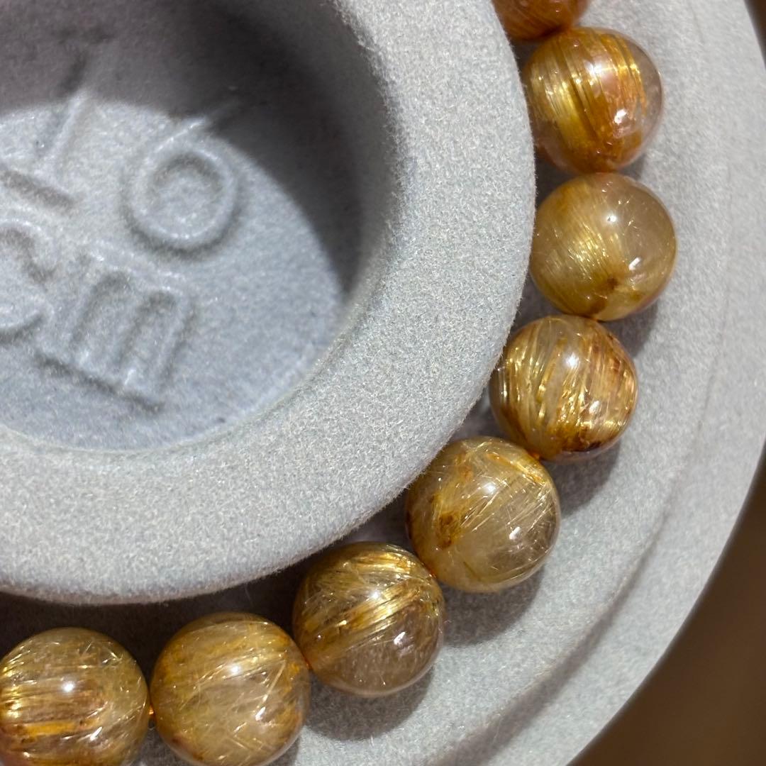満鉱物天然タイチンゴールドルチルクォーツブレスレット天然石パワーストーン