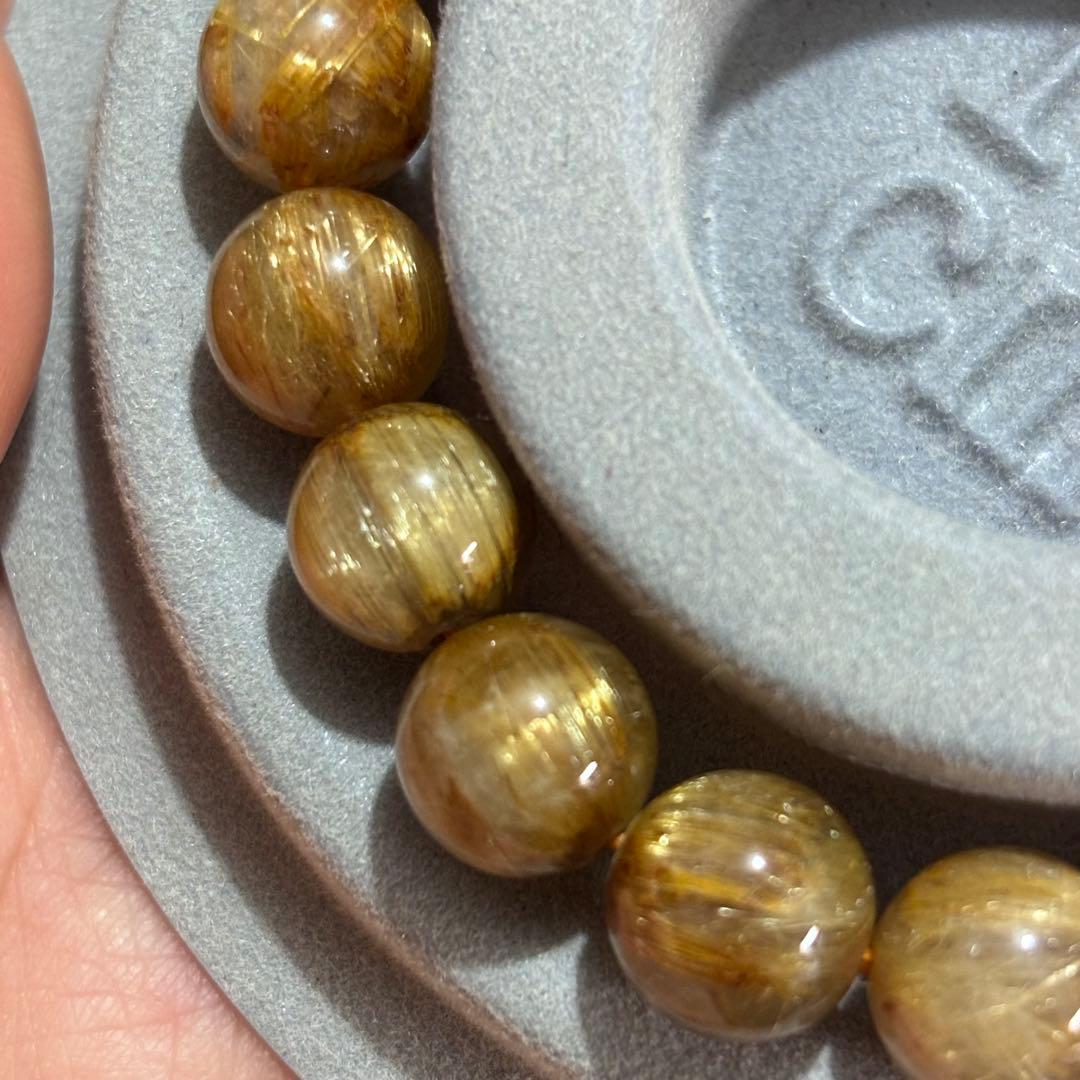 満鉱物天然タイチンゴールドルチルクォーツブレスレット天然石パワーストーン