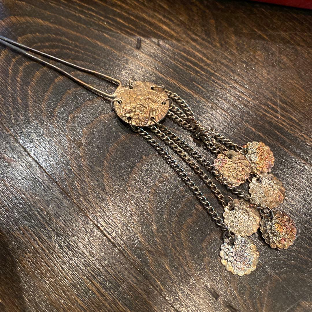 アンティーク 七五三 三歳〜五歳 約100サイズ 桃色 四君子紋