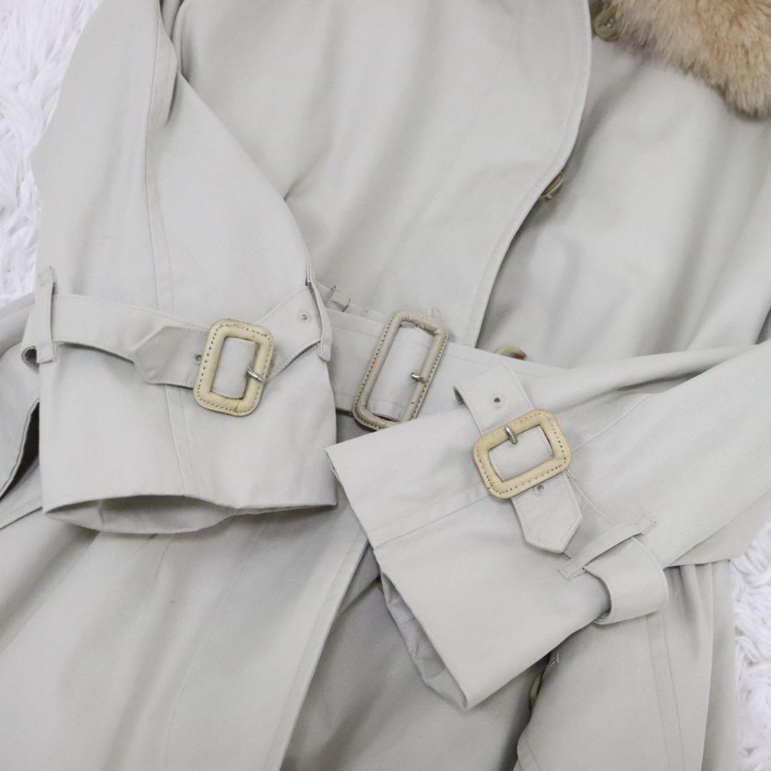 Burberry バーバリー ステンカラーコート ノバチェック　ライナー ファー