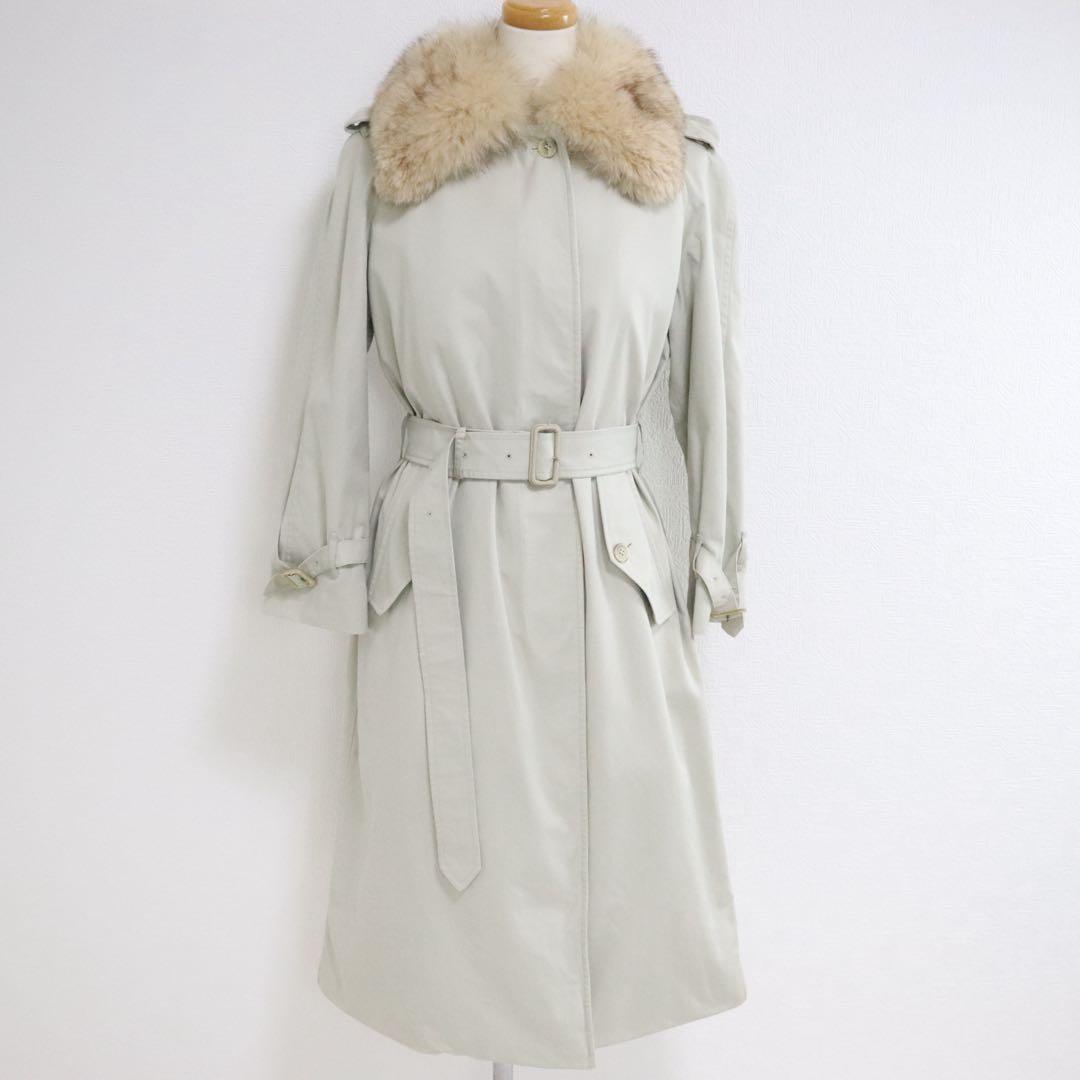 Burberry バーバリー ステンカラーコート ノバチェック　ライナー ファー