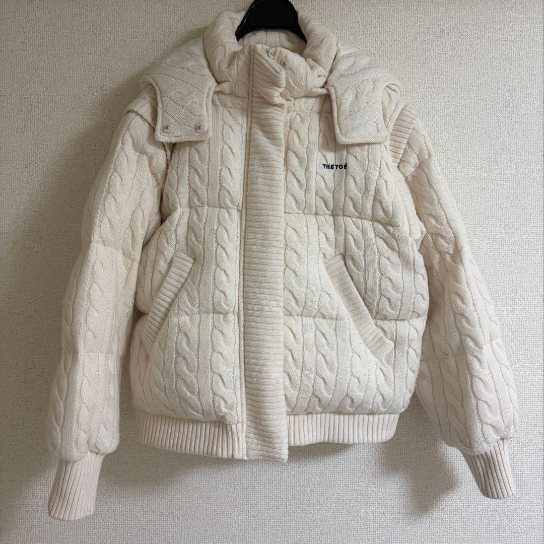 ジャケット・アウター the toe Shard Knit Down White