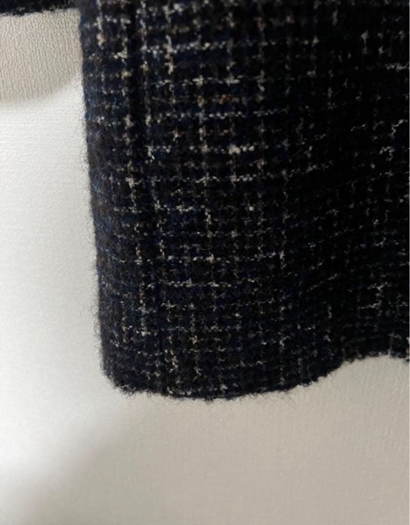 最高級 COATS MILANO ネイビー ツイード チェスターコート