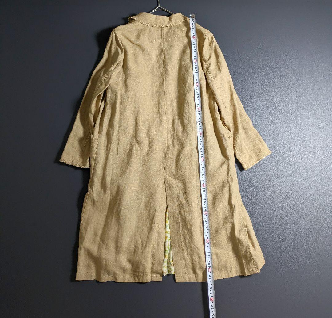 nalu nanea ／日本製 定価5万円 リネン ステンカラーコートキャメル