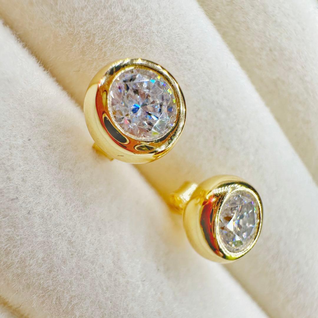 【再入荷】 最高級 モアサナイト 0.5ct ピアス 韓国 人気 ゴールド仕上げ