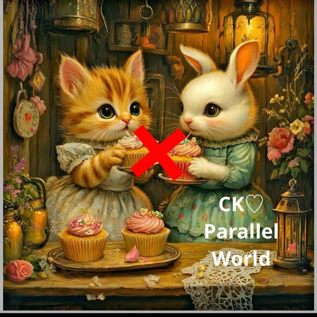 激レアケーキ作りにゃんことうさぎねこパネル生地　ハンドメイド