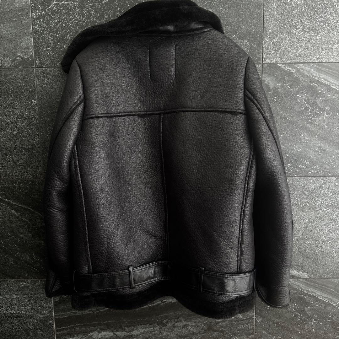 美品　ZARA　レディース　フェイクムートン　ダブルライダースジャケット　肉厚