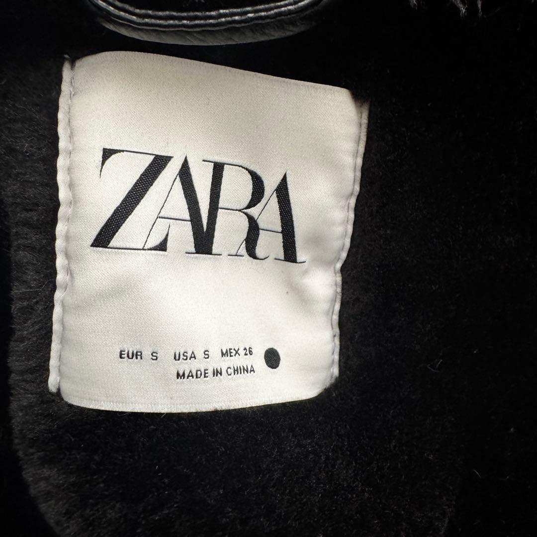 美品　ZARA　レディース　フェイクムートン　ダブルライダースジャケット　肉厚