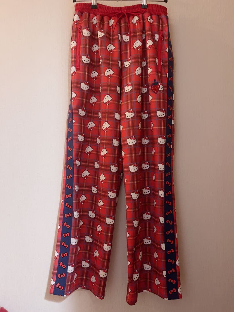 HEIHEI ハローキティ トラックパンツ ジャージ タータンチェック 赤