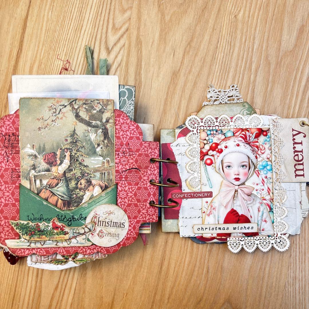 クリスマス& Happy New Year コラージュ　ジャンクジャーナル