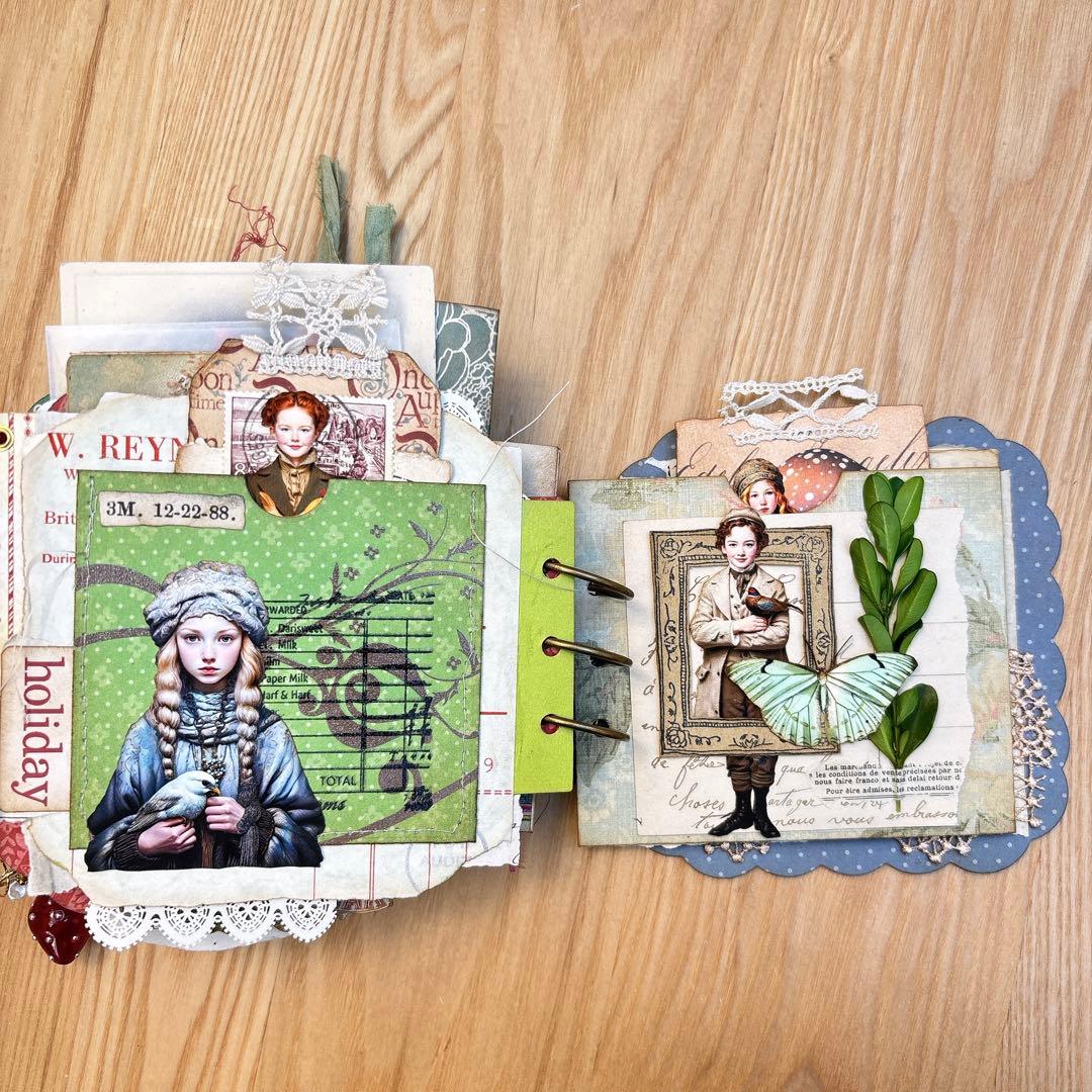 クリスマス& Happy New Year コラージュ　ジャンクジャーナル