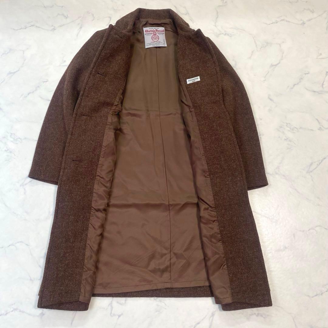 ハリスツイード　Harris Tweed ステンカラーコート　ブラウン