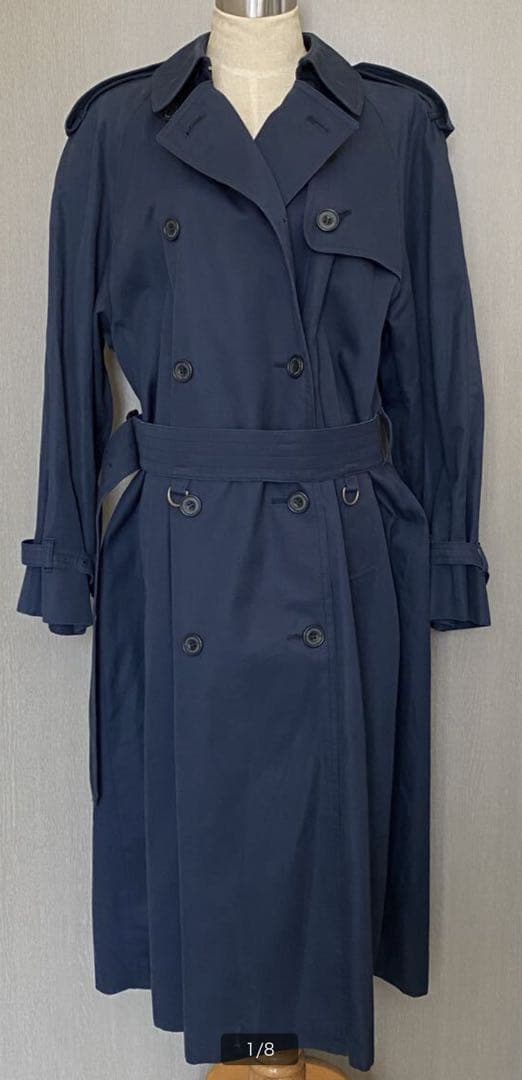 英国製 アクアスキュータム トレンチコート ベルト付 裏地チェック レディース