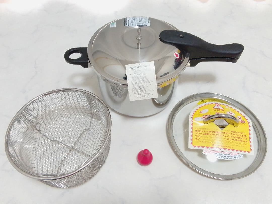 未使用 アサヒ軽金属 ゼロ活力鍋 5.5L 圧力鍋 蓋、蒸し器付 ※白おもり欠品